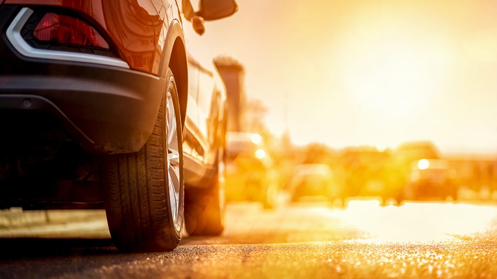 Airport parking in Larnaca Cyprus under hot weather conditions